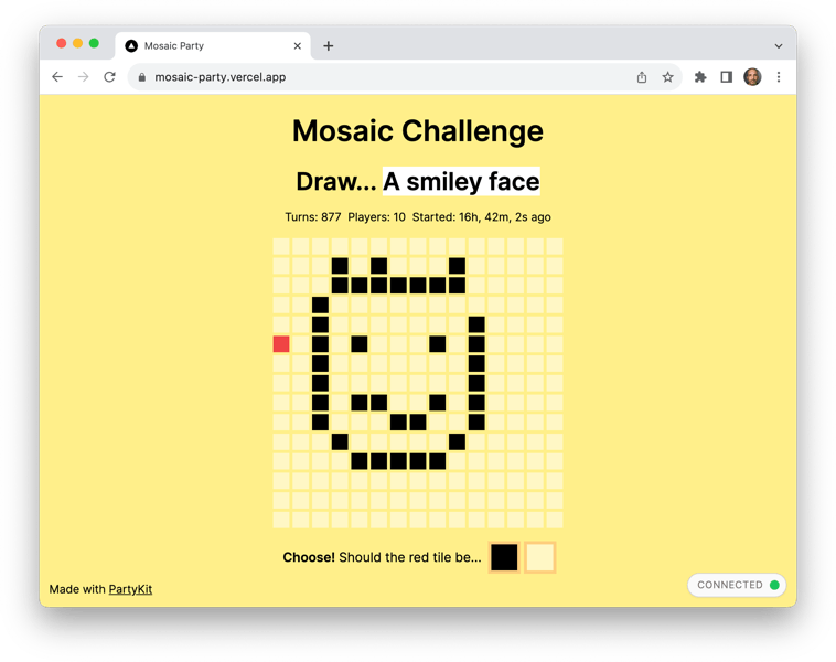 10 people drawing a smiley face